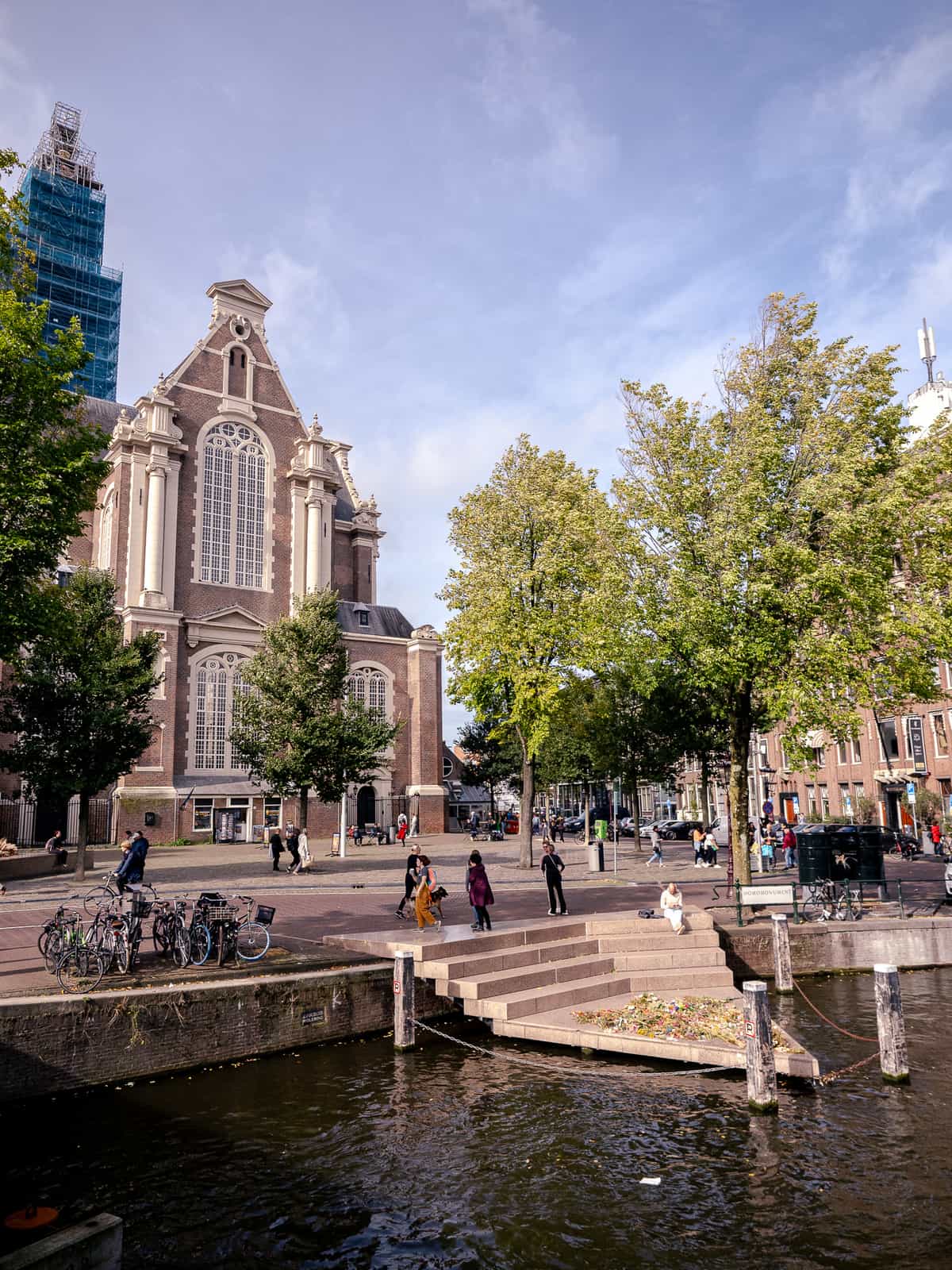 A daytime view of the queer memorial in Amsterdam